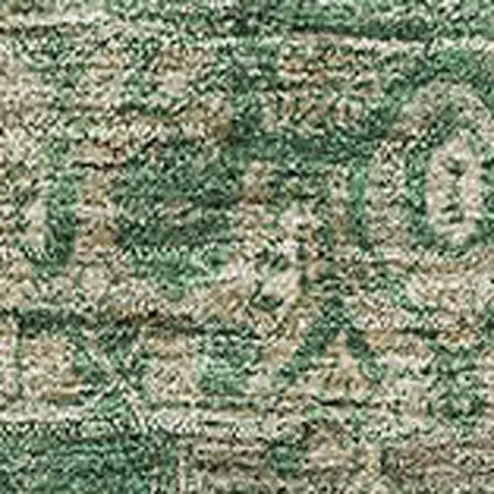 Emerald Ivory And Taupe Oriental Washable Area Rug With UV Protection Photo 2