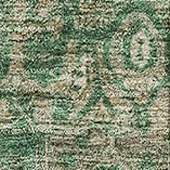 Emerald Ivory And Taupe Oriental Washable Area Rug With UV Protection Photo 2