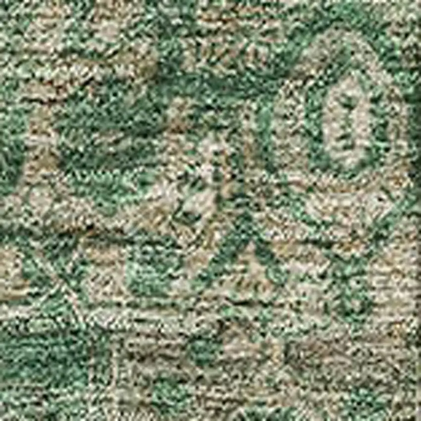 Emerald Ivory And Taupe Oriental Washable Area Rug With UV Protection Photo 2