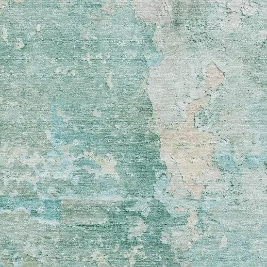 Emerald Pale Aqua And Ivory Abstract Washable Area Rug With UV Protection Photo 2