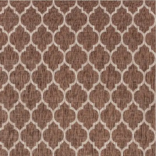 Espresso And Taupe Geometric Indoor Outdoor Area Rug Photo 3