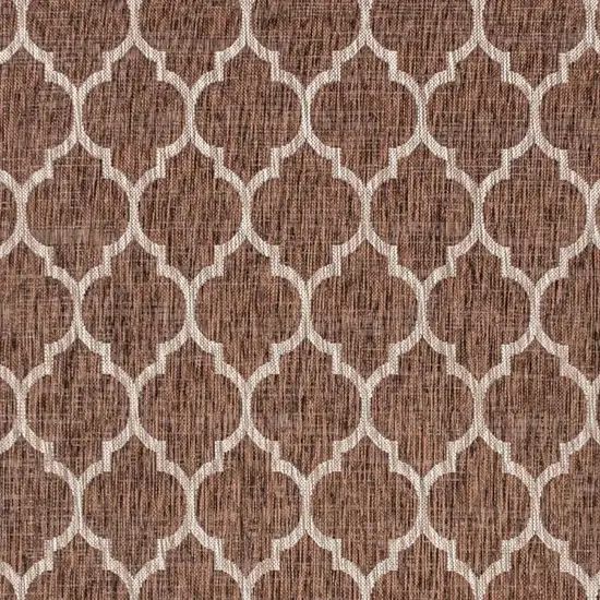 Espresso And Taupe Geometric Indoor Outdoor Area Rug Photo 2