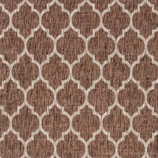 Espresso And Taupe Geometric Indoor Outdoor Area Rug Photo 2