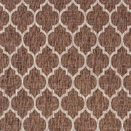 Espresso And Taupe Geometric Indoor Outdoor Area Rug Photo 2