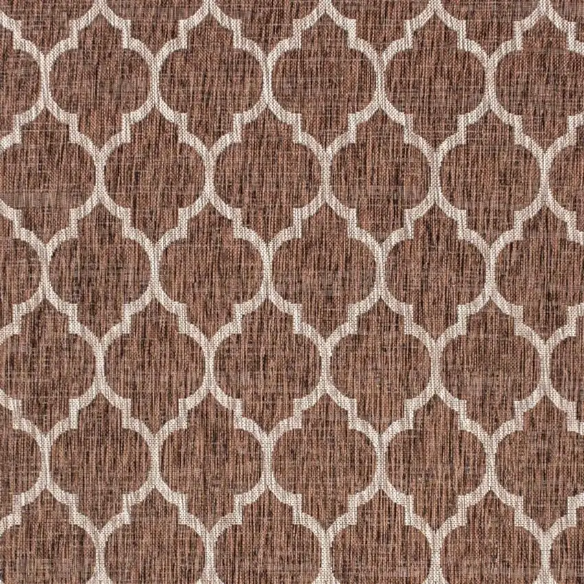 Espresso And Taupe Geometric Indoor Outdoor Area Rug Photo 2