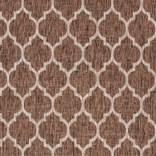 Espresso And Taupe Geometric Indoor Outdoor Area Rug Photo 2