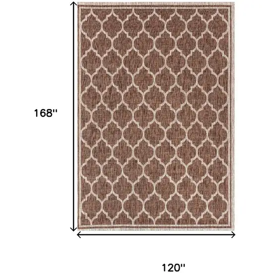 Espresso And Taupe Geometric Indoor Outdoor Area Rug Photo 5