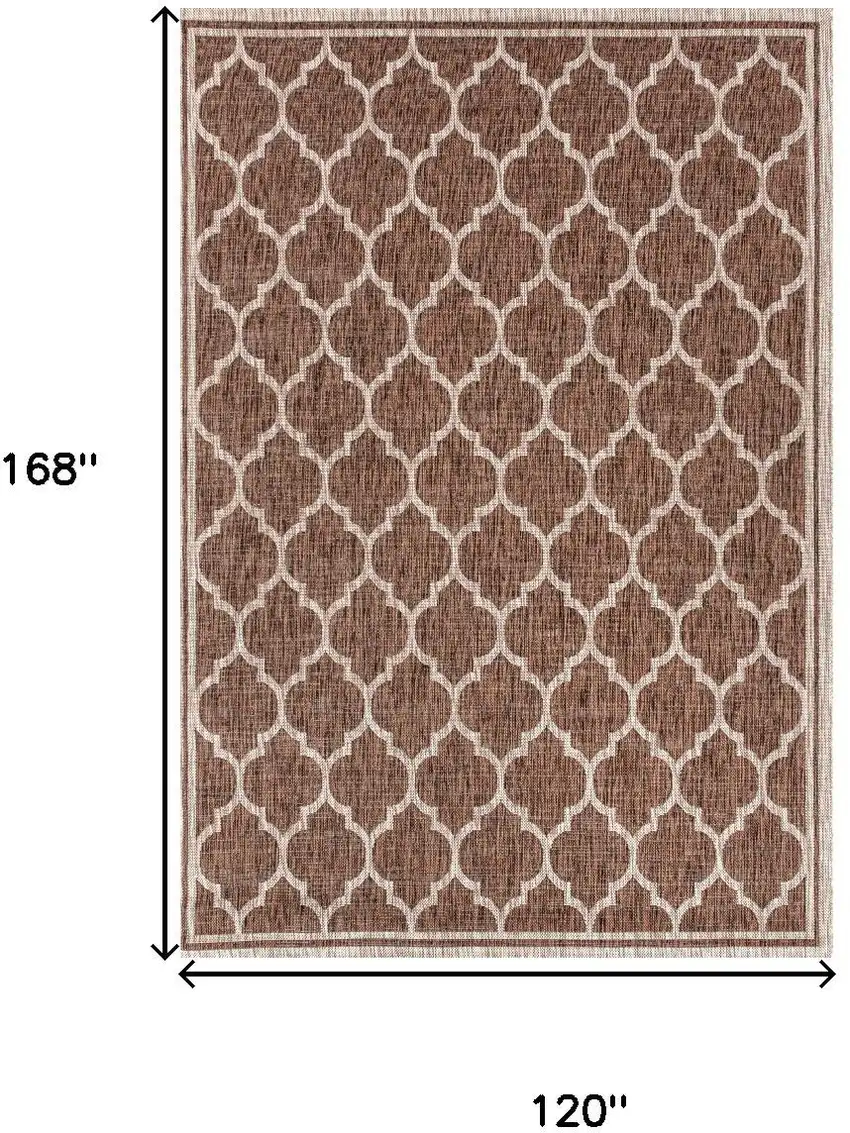 Espresso And Taupe Geometric Indoor Outdoor Area Rug Photo 5
