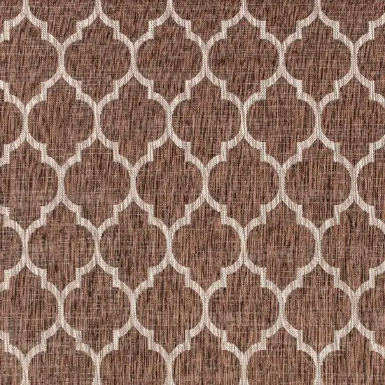 Espresso And Taupe Geometric Indoor Outdoor Area Rug Photo 2