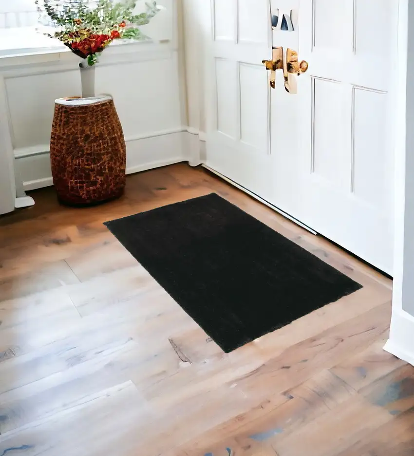 2'X4' Espresso Brown Indoor Shag Rug Photo 3