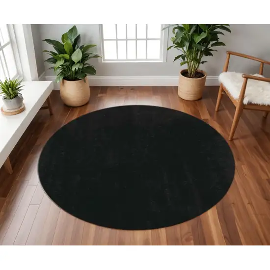 8' Espresso Hand Woven Round Rug Photo 1