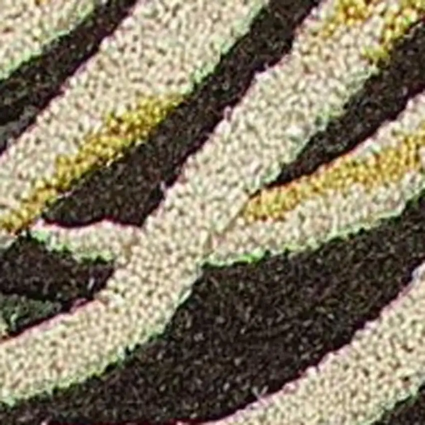 Espresso Beige And Green Wool Botanical Leaves Hand Tufted Area Rug Photo 6