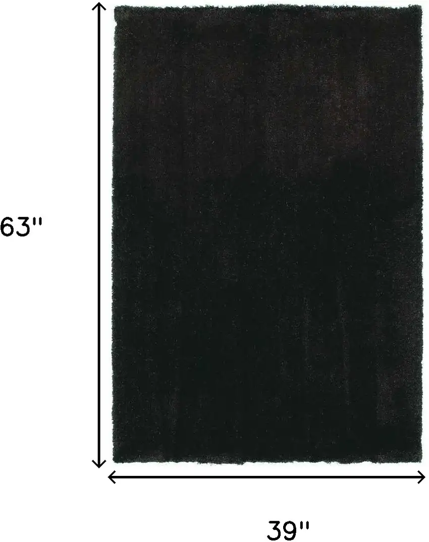 3'X5' Espresso Indoor Shag Rug Photo 6