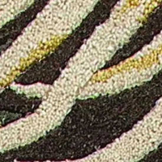 Espresso Beige And Green Wool Botanical Leaves Hand Tufted Area Rug Photo 6