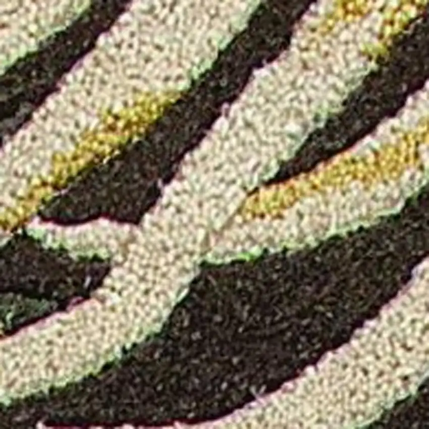 Espresso Beige And Green Wool Botanical Leaves Hand Tufted Area Rug Photo 6