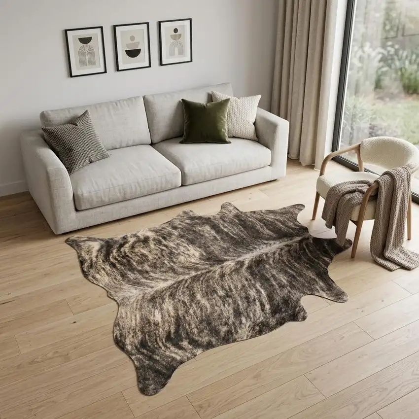 Brown And Black Cowhide Area Rug Photo 1