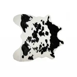 Photo of Faux Cow Hide Black And White Area Rug