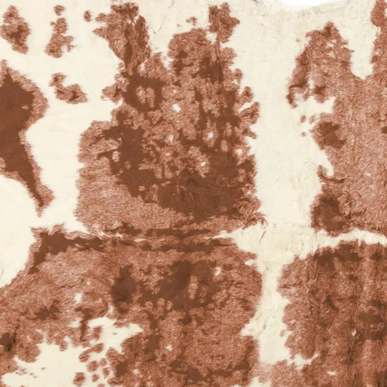 Faux Cow Hide Brown And Ivory Area Rug Photo 2