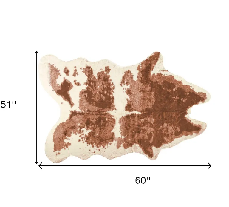 Faux Cow Hide Brown And Ivory Area Rug Photo 1