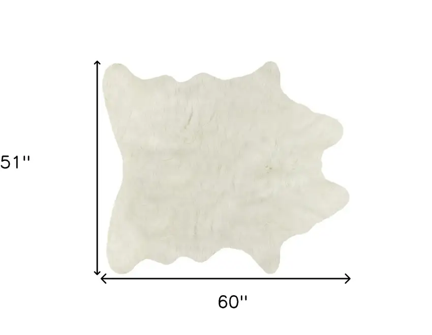 Off White Faux Cowhide Animal Print Cowhide Area Rug Photo 6