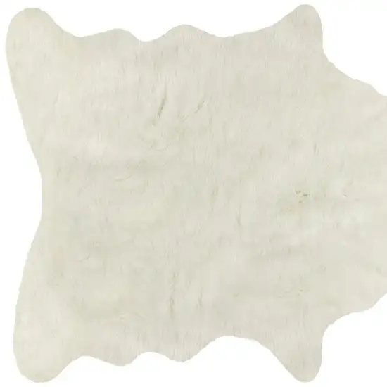 Off White Faux Cowhide Animal Print Cowhide Area Rug Photo 5