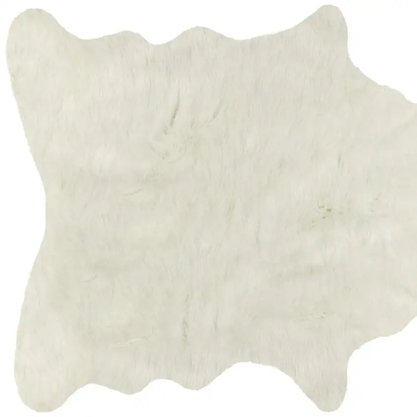 Off White Faux Cowhide Animal Print Cowhide Area Rug Photo 5