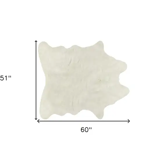 Off White Faux Cowhide Animal Print Cowhide Area Rug Photo 3