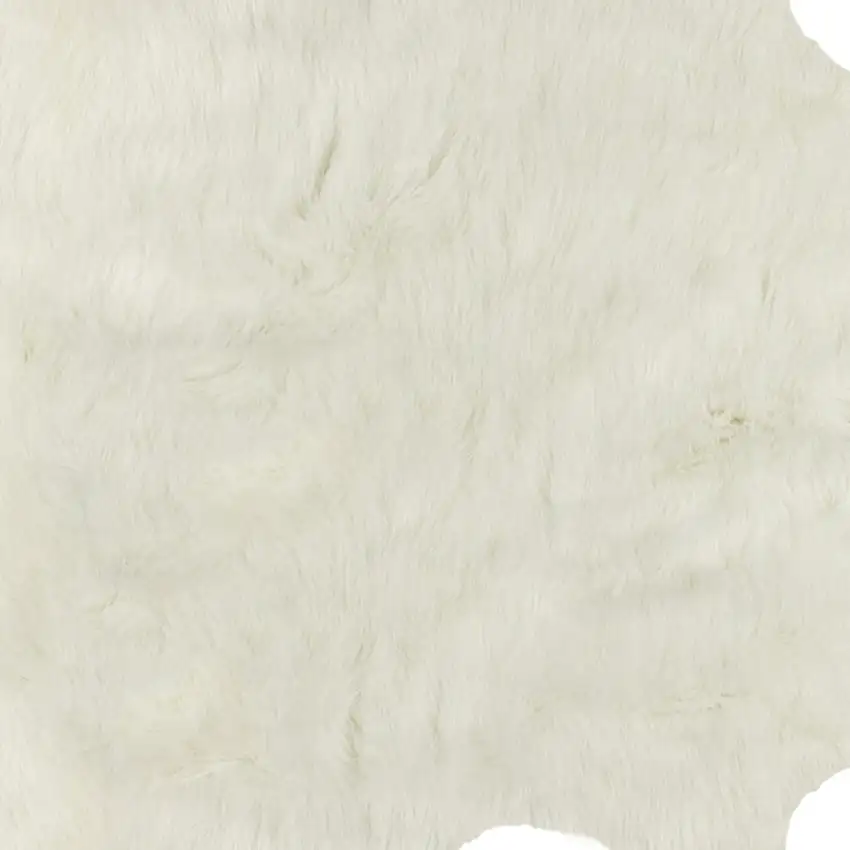 Off White Faux Cowhide Animal Print Cowhide Area Rug Photo 3