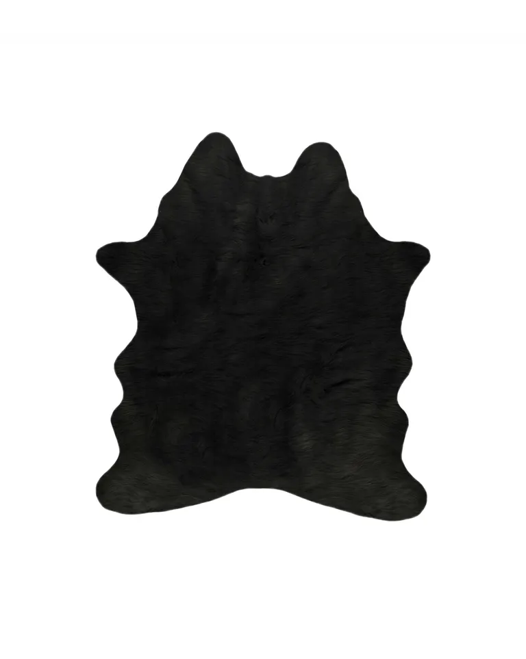 Faux Cowhide Rug 4 x 5  - Black Photo 4