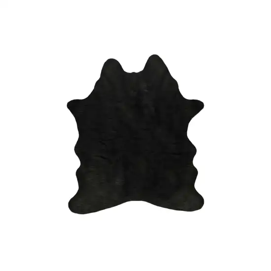 Black Faux Cowhide Washable Area Rug Photo 7