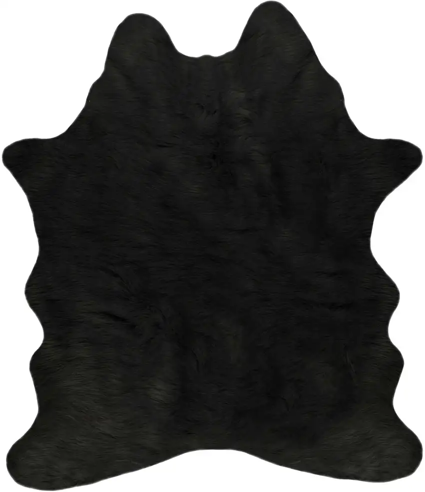 Faux Cowhide Rug 5 x 7  - Black Photo 1