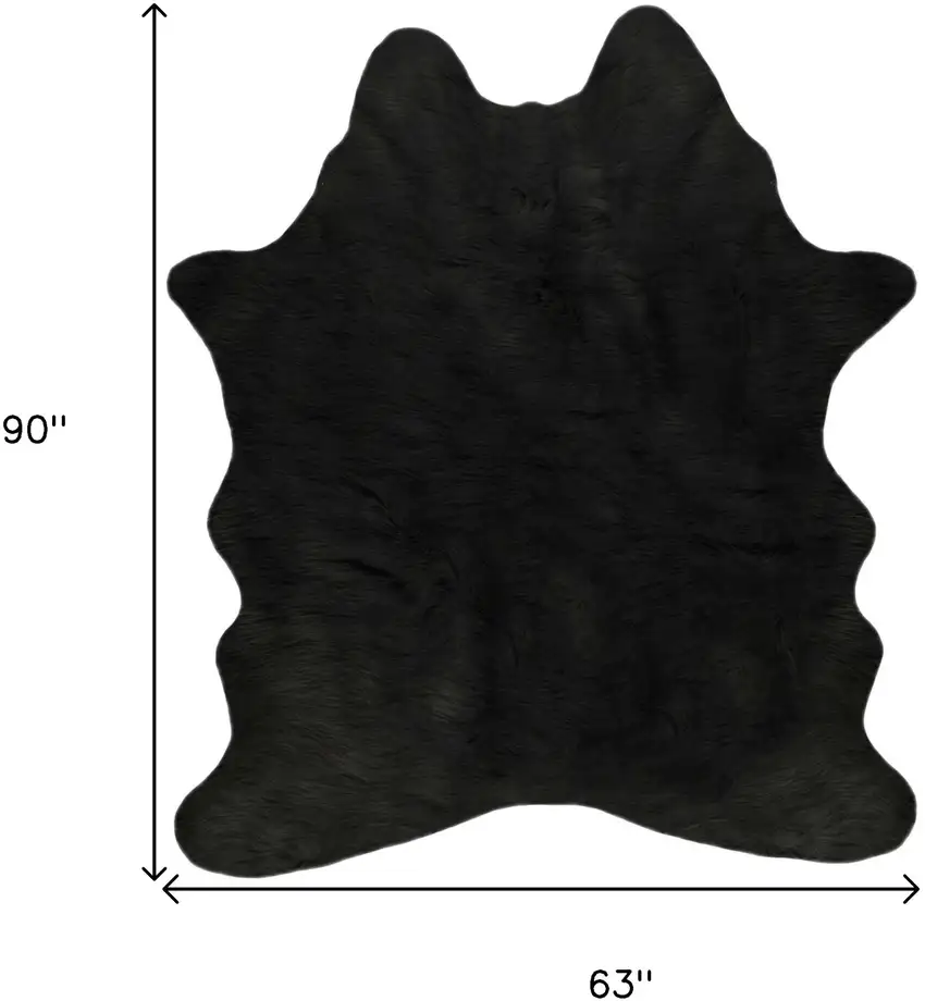 Faux Cowhide Rug 5 x 7  - Black Photo 6