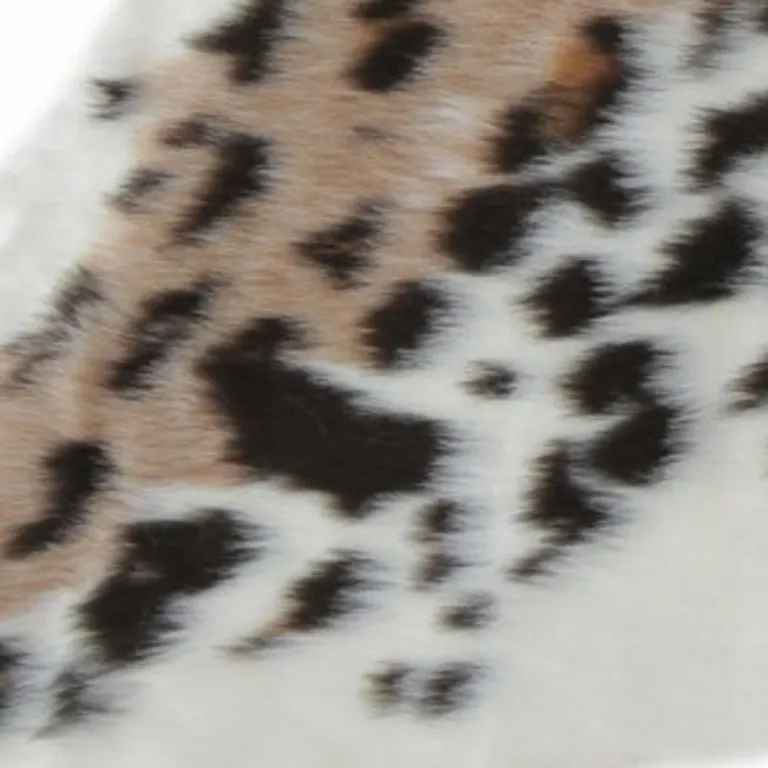 Faux Leopard Hide Black Brown And White Area Rug Photo 2