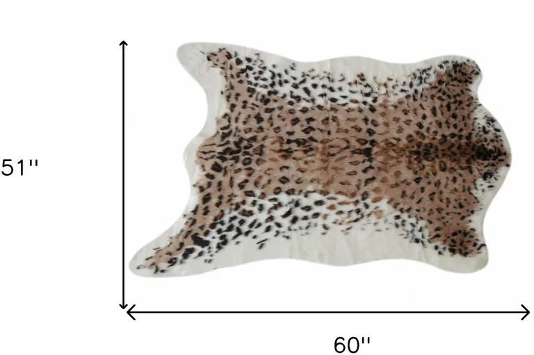 Faux Leopard Hide Black Brown And White Area Rug Photo 1