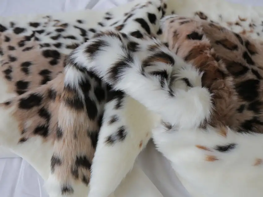 Ivory Black And Brown Faux Fur Animal Print Washable Area Rug Photo 5