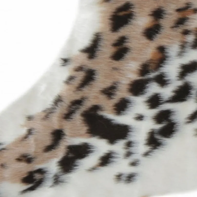 Faux Leopard Hide Black Brown And White Area Rug Photo 3
