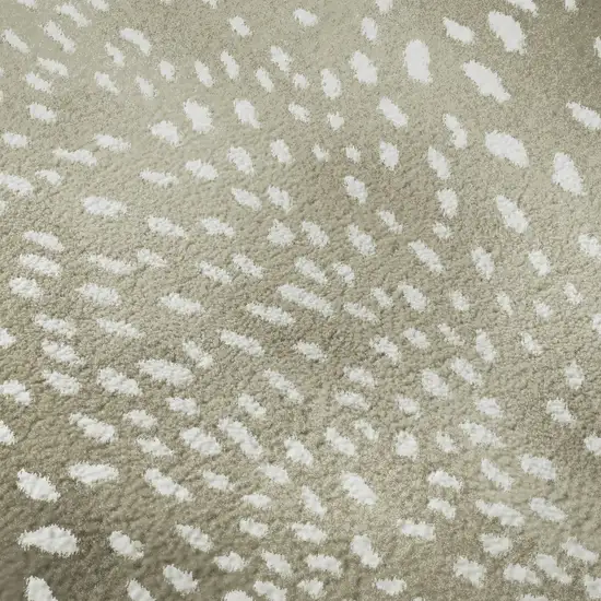 Fawn And White Animal Print Washable Indoor Outdoor Area Rug Photo 8