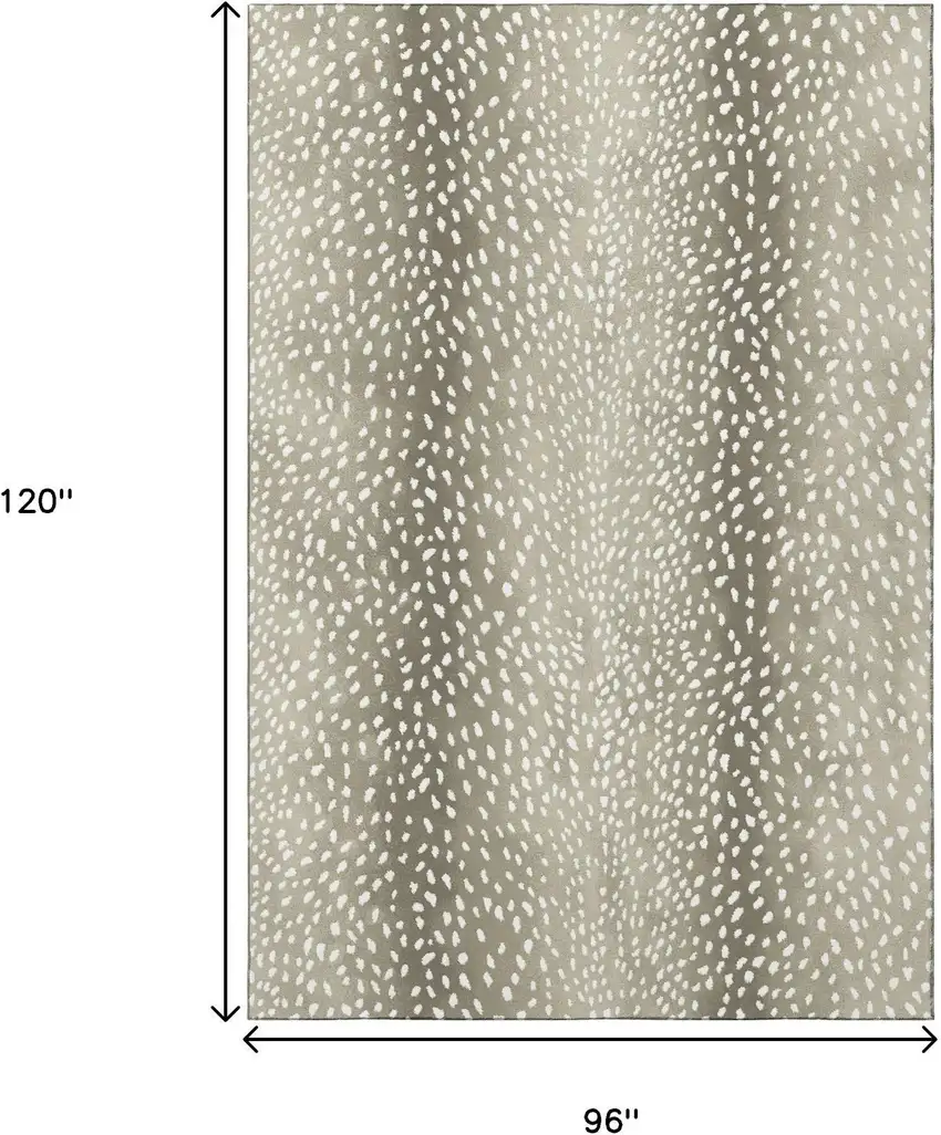 Fawn And White Animal Print Washable Indoor Outdoor Area Rug Photo 3