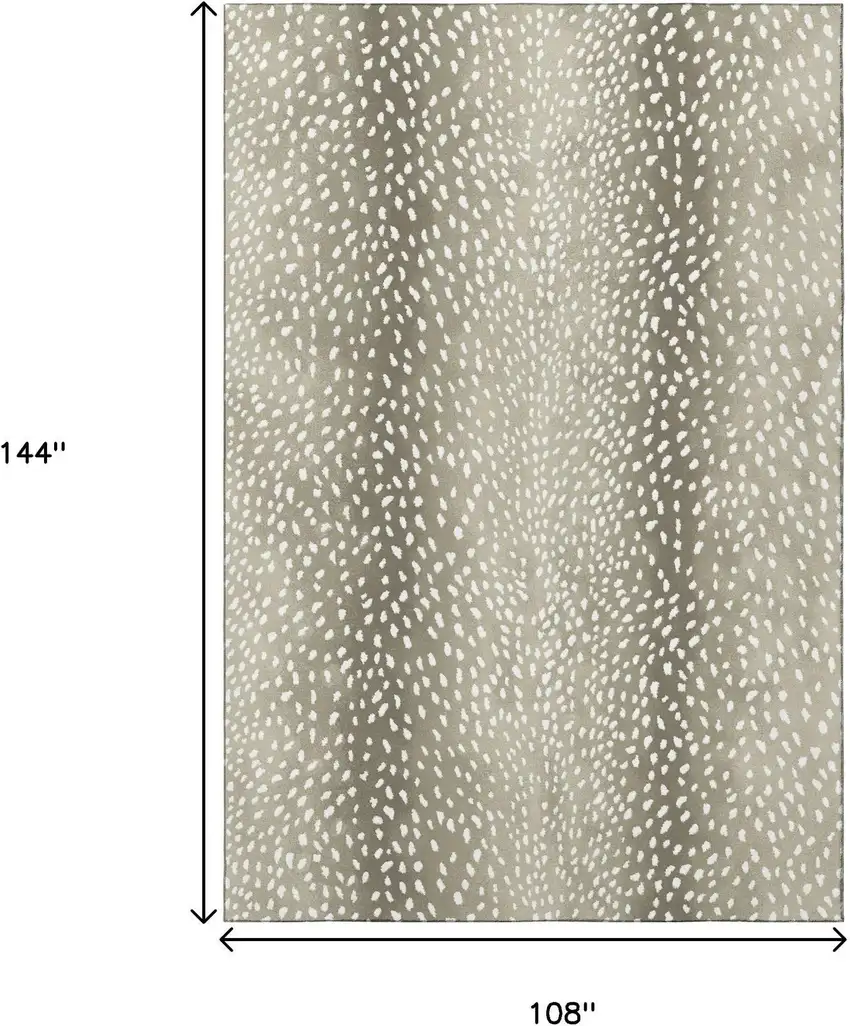 Fawn And White Animal Print Washable Indoor Outdoor Area Rug Photo 3