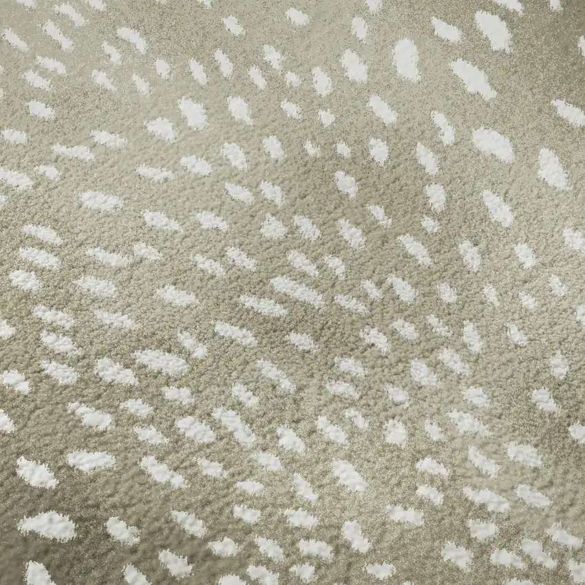 Fawn And White Animal Print Washable Indoor Outdoor Area Rug Photo 8