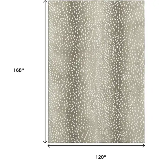 Fawn And White Animal Print Washable Indoor Outdoor Area Rug Photo 3