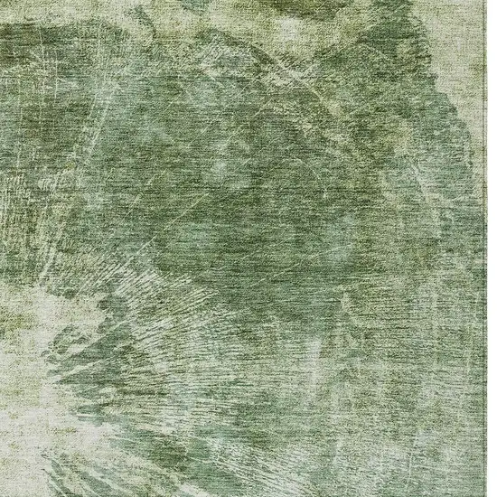 Fern Green And Artichoke Green Abstract Washable Indoor Outdoor Area Rug Photo 4
