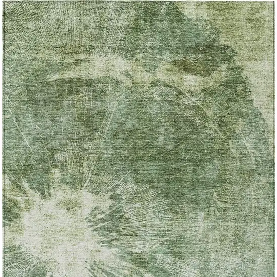 Fern Green And Artichoke Green Abstract Washable Indoor Outdoor Area Rug Photo 4