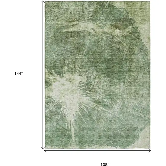 Fern Green And Artichoke Green Abstract Washable Indoor Outdoor Area Rug Photo 3