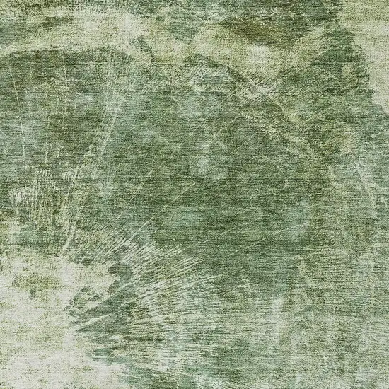 Fern Green And Artichoke Green Abstract Washable Indoor Outdoor Area Rug Photo 4