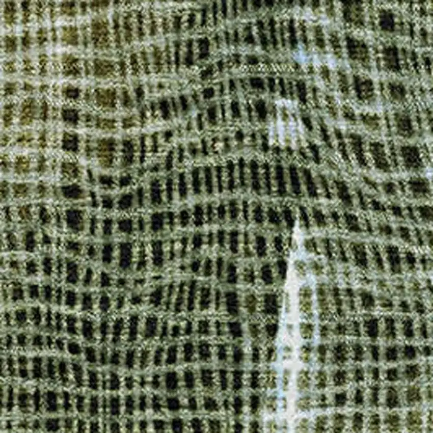 Fern Green And Blue Abstract Washable Area Rug With UV Protection Photo 3