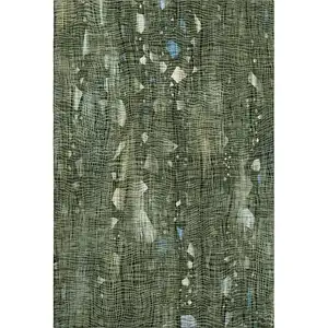 Photo of Fern Green And Blue Abstract Washable Area Rug With UV Protection