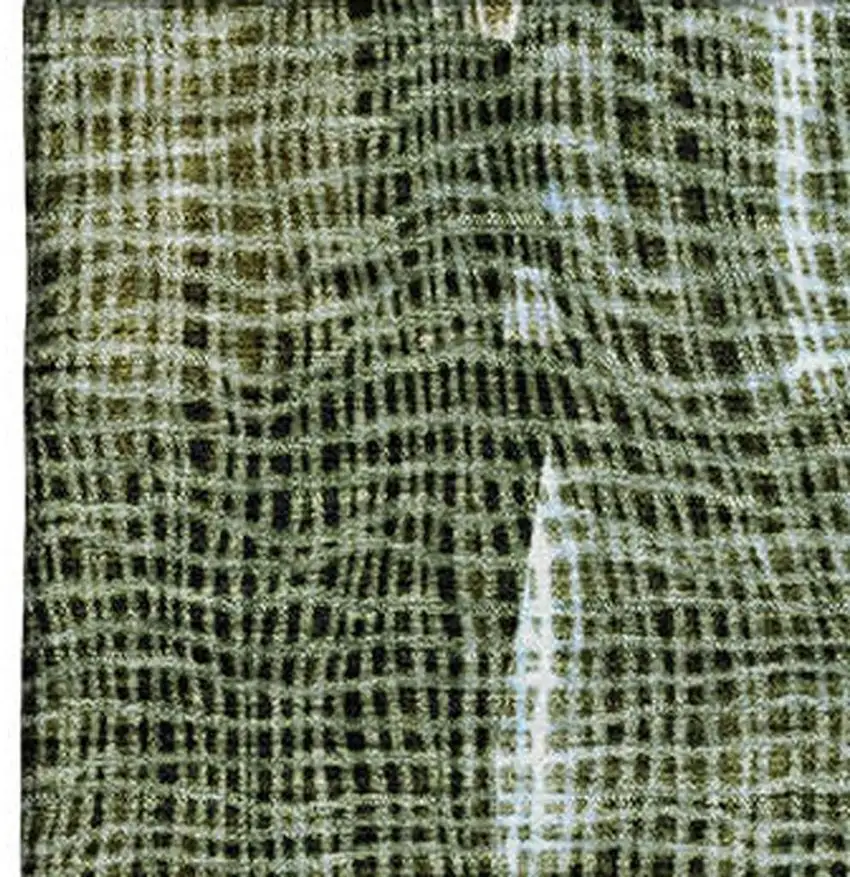 Fern Green And Blue Abstract Washable Area Rug With UV Protection Photo 4