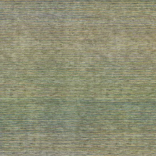 Fern Green And Blue Striped Washable Area Rug With UV Protection Photo 3