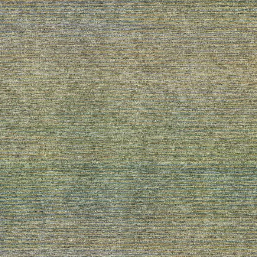 Fern Green And Blue Striped Washable Area Rug With UV Protection Photo 3